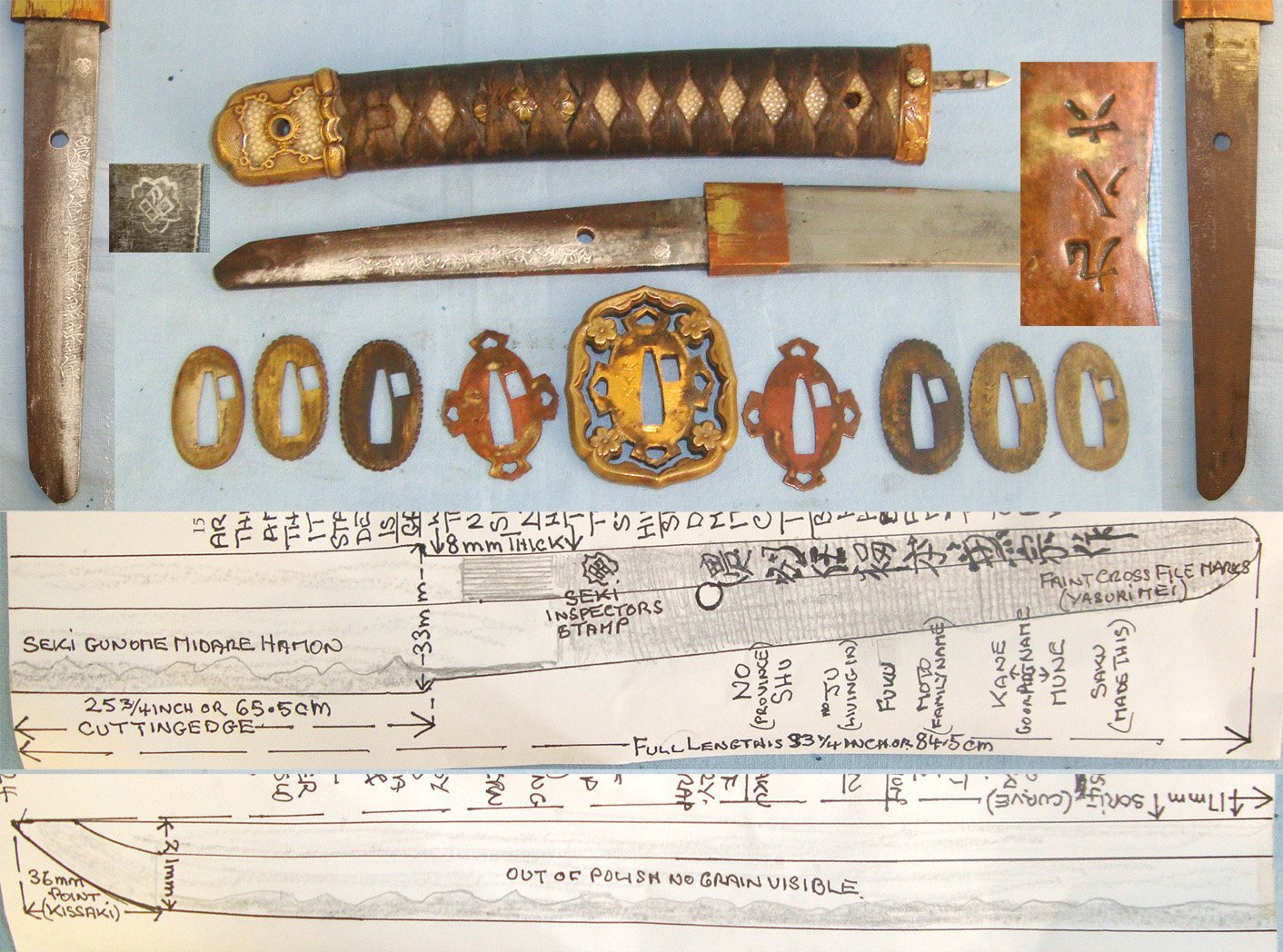 WW2 Japanese Army Officer’s Seki Arsenal Shin Gunto Sword With Smith Signature ‘NOSHU JU FUKO MOTO KANE MUNE SAKU’, Scabbard & Expert Assessment. Sn 21505 Sword