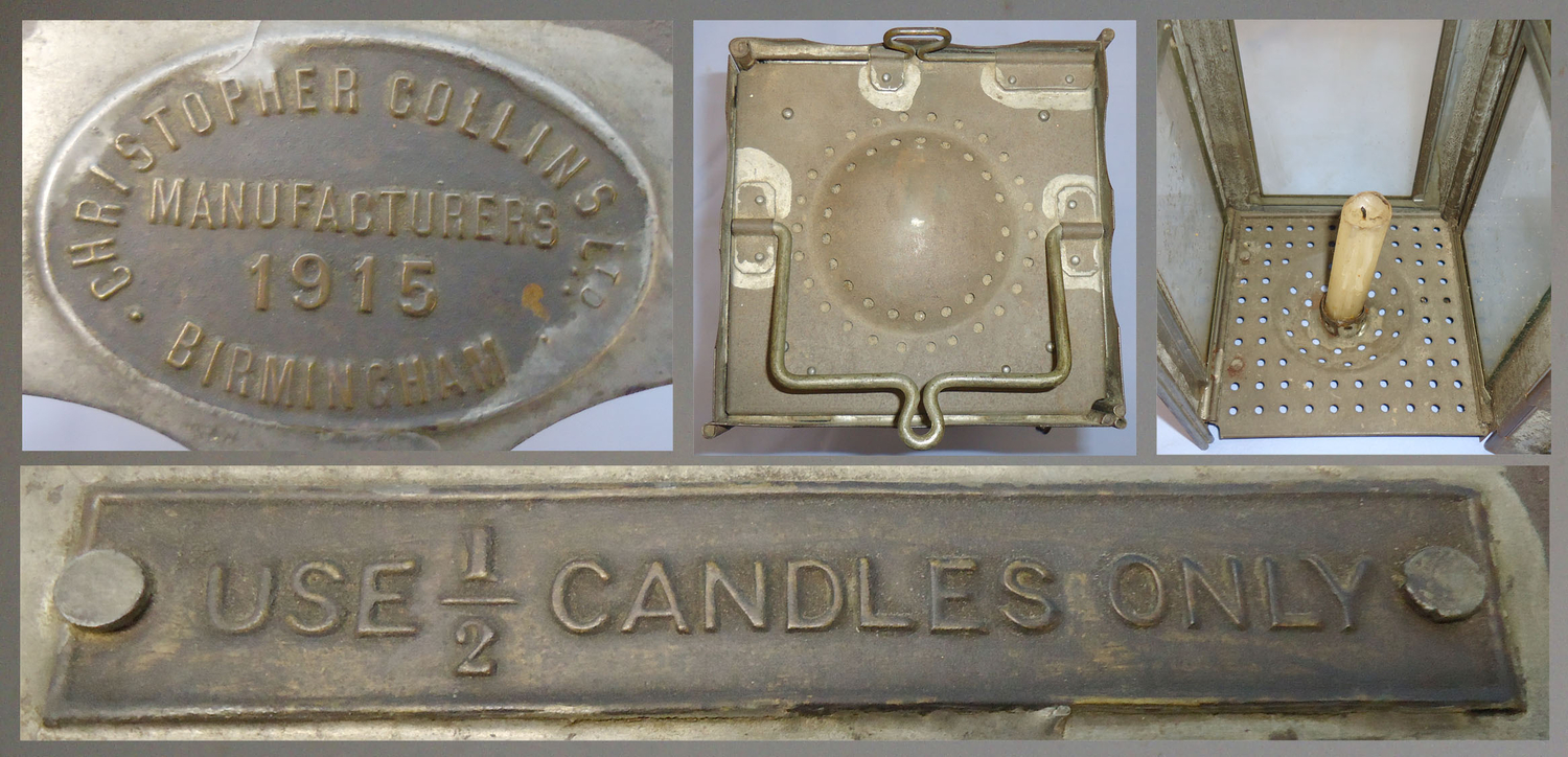  Original WWI Dated 1915 Officers FoldingTrench Lantern by Manufacturer Christopher Collins of Birmingham. 21325. Original WWI Dated 1915 Officers FoldingTrench Lantern by Manufacturer Christopher Collins of Birmingham. 21325. Antique & Militaria