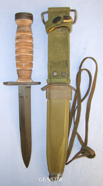MINT**UN-ISSUED**WW2 U.S. Army M4 Knife Bayonet By Camillus (Cutlery Co New York) For M1 Carbines & M8A1 Scabbard By PWH (Pennsylvania Working Home For The Blind) Fitted With Thigh Cord Bayonet in 