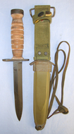 MINT**UN-ISSUED**WW2 U.S. Army M4 Knife Bayonet By Camillus (Cutlery Co New York) For M1 Carbines & M8A1 Scabbard By PWH (Pennsylvania Working Home For The Blind) Fitted With Thigh Cord Bayonet