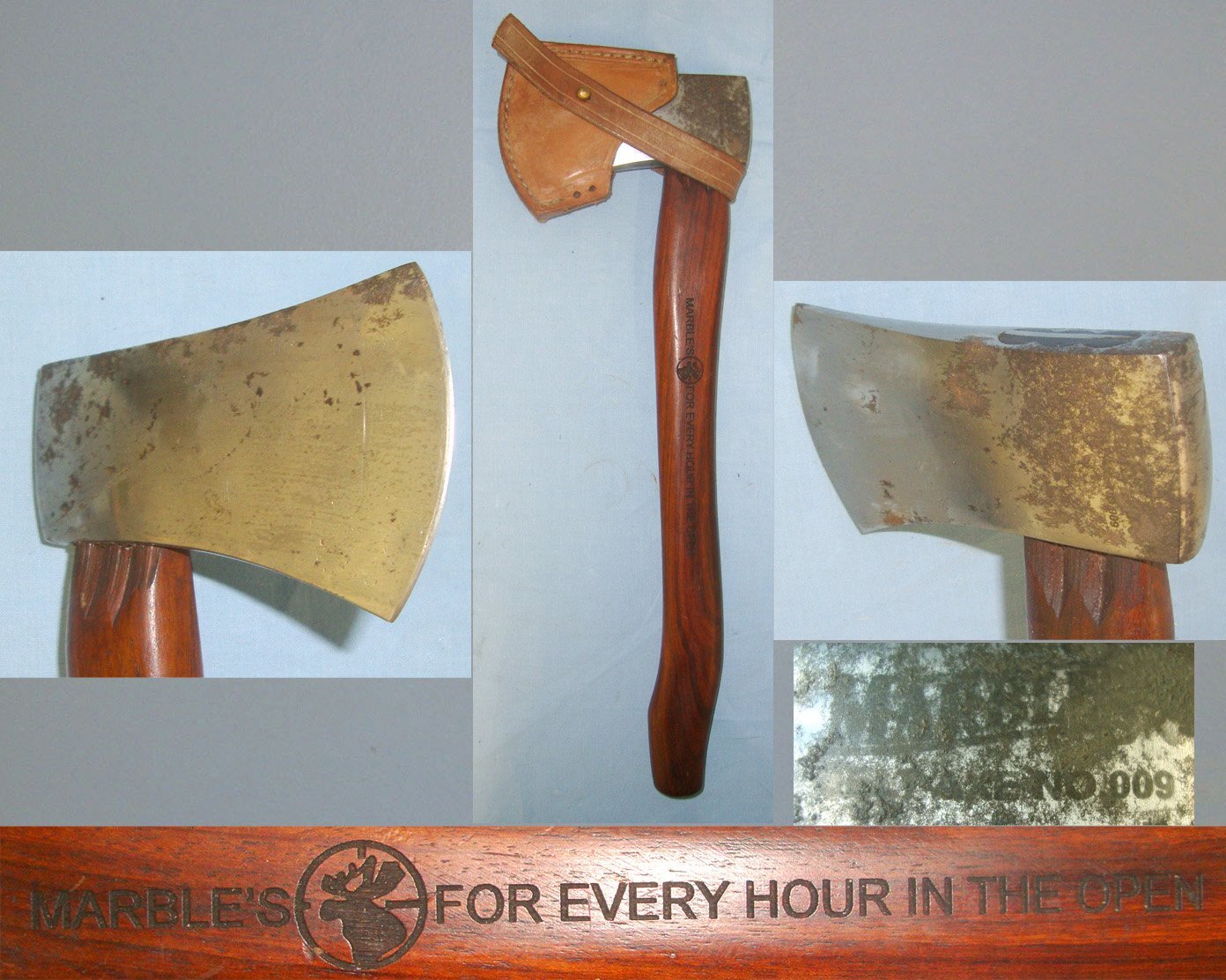 C1960’s American Marble’s No.9 ‘For Every Hour In The Open’ Outdoorsman’s Belt Axe With Leather Axe Head Cover. ED 2412 Other Blade