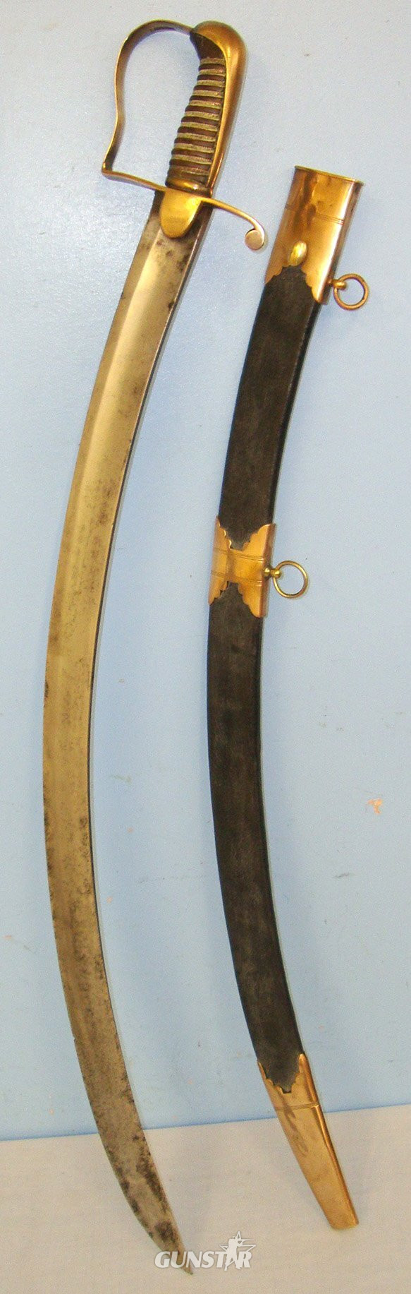 NAPOLEONIC WARS ERA** British Cavalry Officer’s Private Purchase 1796 Pattern Type Sabre With Brass Fittings & Scabbard. Sn 23484:40 Sword in 