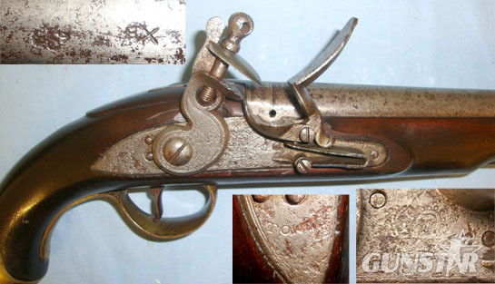  Tower New Land Pattern .650 Carbine Calibre Flintlock Pistol With Brass Mounts & Capti .65 Cal Muzzleloader Muzzleloader