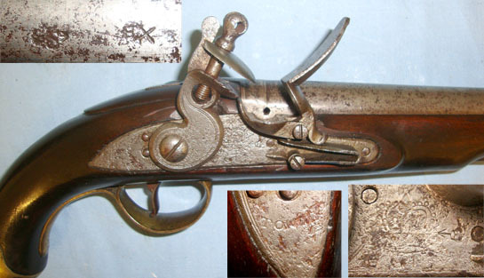  Tower New Land Pattern .650 Carbine Calibre Flintlock Pistol With Brass Mounts & Capti .65 Cal Muzzleloader Muzzleloader