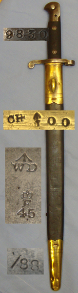 *British Pattern ‘1887 MKIII’ Sword Bayonet and Scabbard. BAYO 743. Bayonet