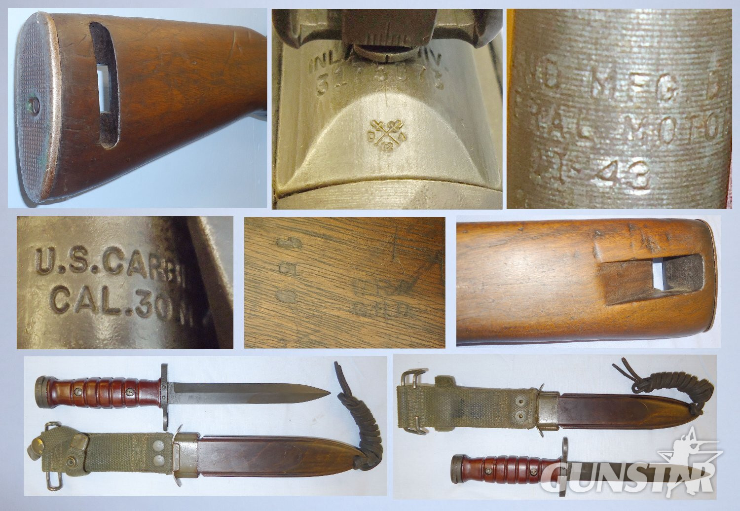  Inland (GM) WW2 1943 U.S. Army M1 .30 Calibre Carbine By General Motors Inland Division GMC with M4 Bayonet Scabbard & Webbing Frog. **UK DEACTIVATION CERTIFICATED**. 21393:5. Bolt Action .30 Rifle