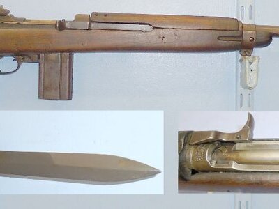 Inland (GM) WW2 1943 U.S. Army M1 .30 Calibre Carbine By General Motors Inland Division GMC with M4 Bayonet Scabbard & Webbing Frog. **UK DEACTIVATION CERTIFICATED**. 21393:5. Bolt Action .30 Rifle