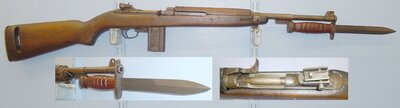 Inland (GM) WW2 1943 U.S. Army M1 .30 Calibre Carbine By General Motors Inland Division GMC with M4 Bayonet Scabbard & Webbing Frog. **UK DEACTIVATION CERTIFICATED**. 21393:5. Bolt Action .30 Rifle
