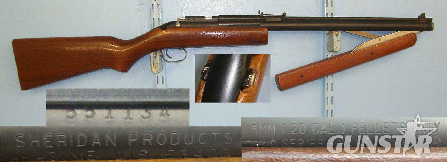 SCARCE IN THE UK**MINT**C1949-1977 Sheridan Products Inc Racine USA Air Rifle company ‘C Series’ Bolt Action Loading, Pneumatic Pump Action .20 Calibre (5mm) Single Shot Air Rifle. Sn 23454 air rifle .20