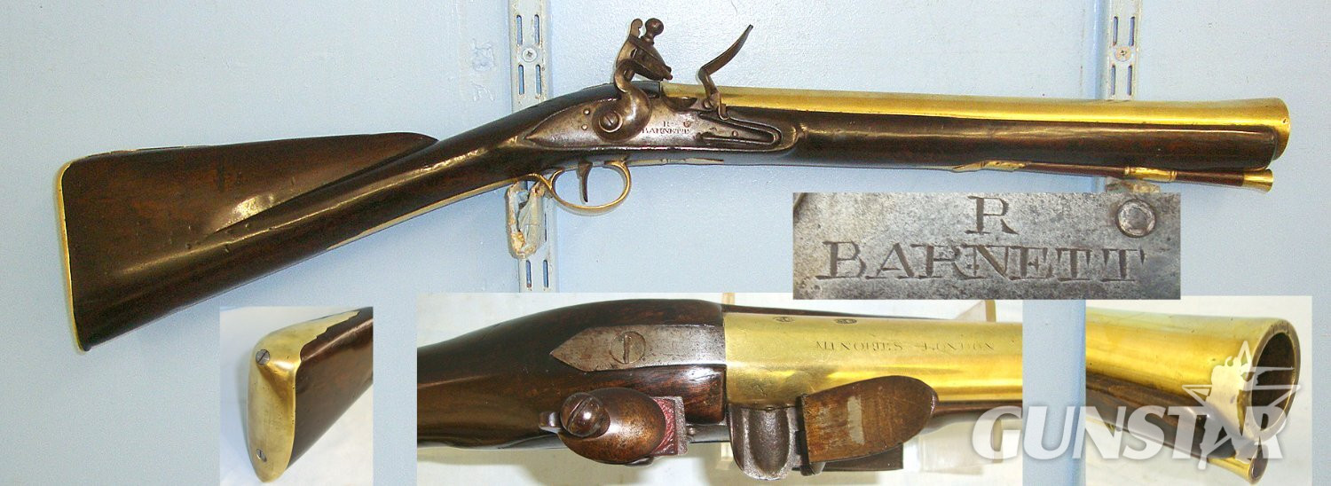 C1800 English, Barnett Minories London Brass Barrelled Flintlock Coaching Blunderbuss. A 700 blunderbuss Muzzleloader Various in 