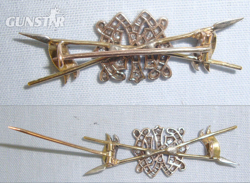  Boxed, Victorian Gold, Platinum, Cut Diamonds & Rubies Sweetheart Broach With Stylised Monogram ‘MN’ Reputedly To An Officer By the Name Of Nolan Serving With The British Light Brigade Antique & Militaria