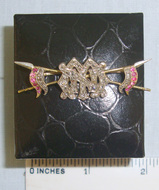 Boxed, Victorian Gold, Platinum, Cut Diamonds & Rubies Sweetheart Broach With Stylised Monogram ‘MN’ Reputedly To An Officer By the Name Of Nolan Serving With The British Light Brigade Antique & Militaria