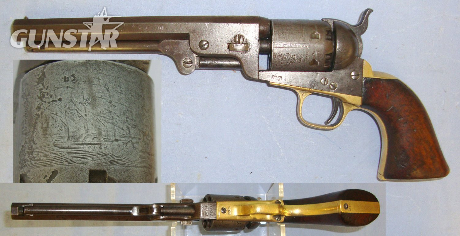  ALL MATCHING NUMBERS INCLUDING CYLINDER**American Civil War 1863 Colt Model 1851 Navy .36 Calibre, Cap And Ball Percussion 6 Shot Revolver. Sn 23484:6 revolver .36 Cal Muzzleloader Revolver