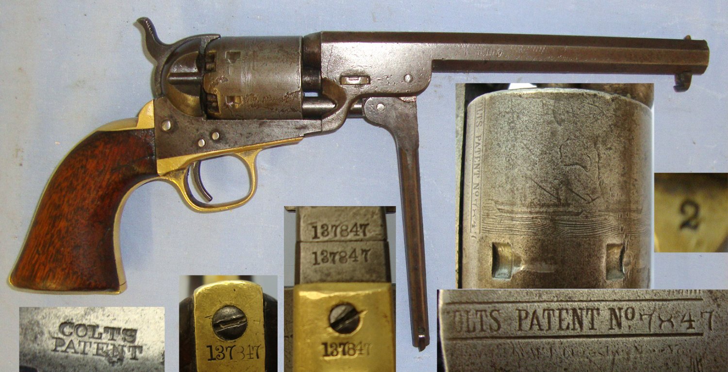 ALL MATCHING NUMBERS INCLUDING CYLINDER**American Civil War 1863 Colt Model 1851 Navy .36 Calibre, Cap And Ball Percussion 6 Shot Revolver. Sn 23484:6 revolver .36 Cal Muzzleloader Revolver