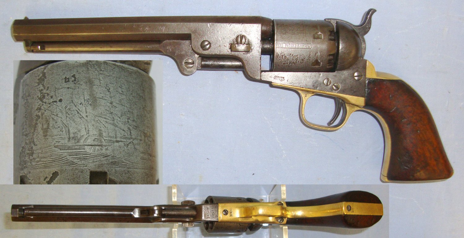 ALL MATCHING NUMBERS INCLUDING CYLINDER**American Civil War 1863 Colt Model 1851 Navy .36 Calibre, Cap And Ball Percussion 6 Shot Revolver. Sn 23484:6 revolver .36 Cal Muzzleloader Revolver
