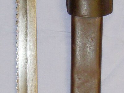German WWII ‘M1898/05 Sawback ‘Butcher’ Bayonet Scabbard & Leather Frog. 20122. Bayonet