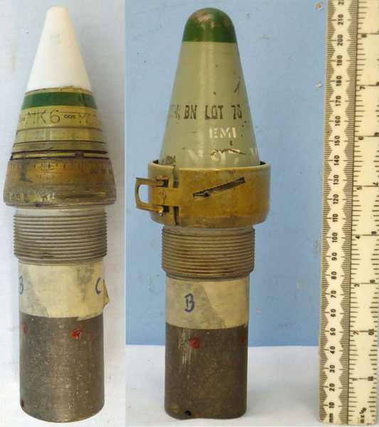 INERT DEACTIVATED. British, Unfired N97 Mark 6 Proximity Nose Fuse. INERT DEACTIVATED. British, Unfired N97 Mark 6 Proximity Nose Fuse. - O 1767  Other Ammunition