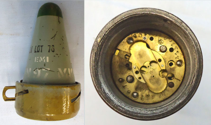 INERT DEACTIVATED. British, Unfired N97 Mark 6 Proximity Nose Fuse. INERT DEACTIVATED. British, Unfired N97 Mark 6 Proximity Nose Fuse. - O 1767  Other Ammunition