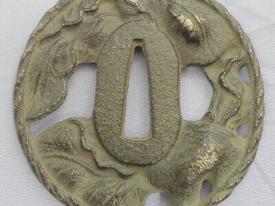 EXPERT ASSESSED**c1900-1940 Cast Iron Tsuba in the Echizen Kinai Masters Style. ED 826. EXPERT ASSESSED**c1900-1940 Cast Iron Tsuba in the Echizen Kinai Masters Style. ED 826. Antique & Militaria