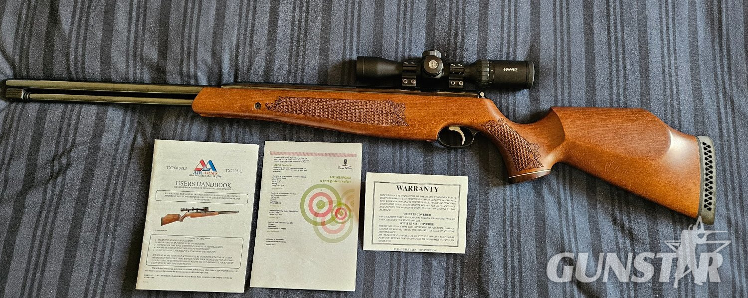 Air Arms TX200 MK3 .22 Beech Underlever – Complete Premium Kit with Hawke Scope & Accessories TX200 MK3 .22 beech Underlever .22