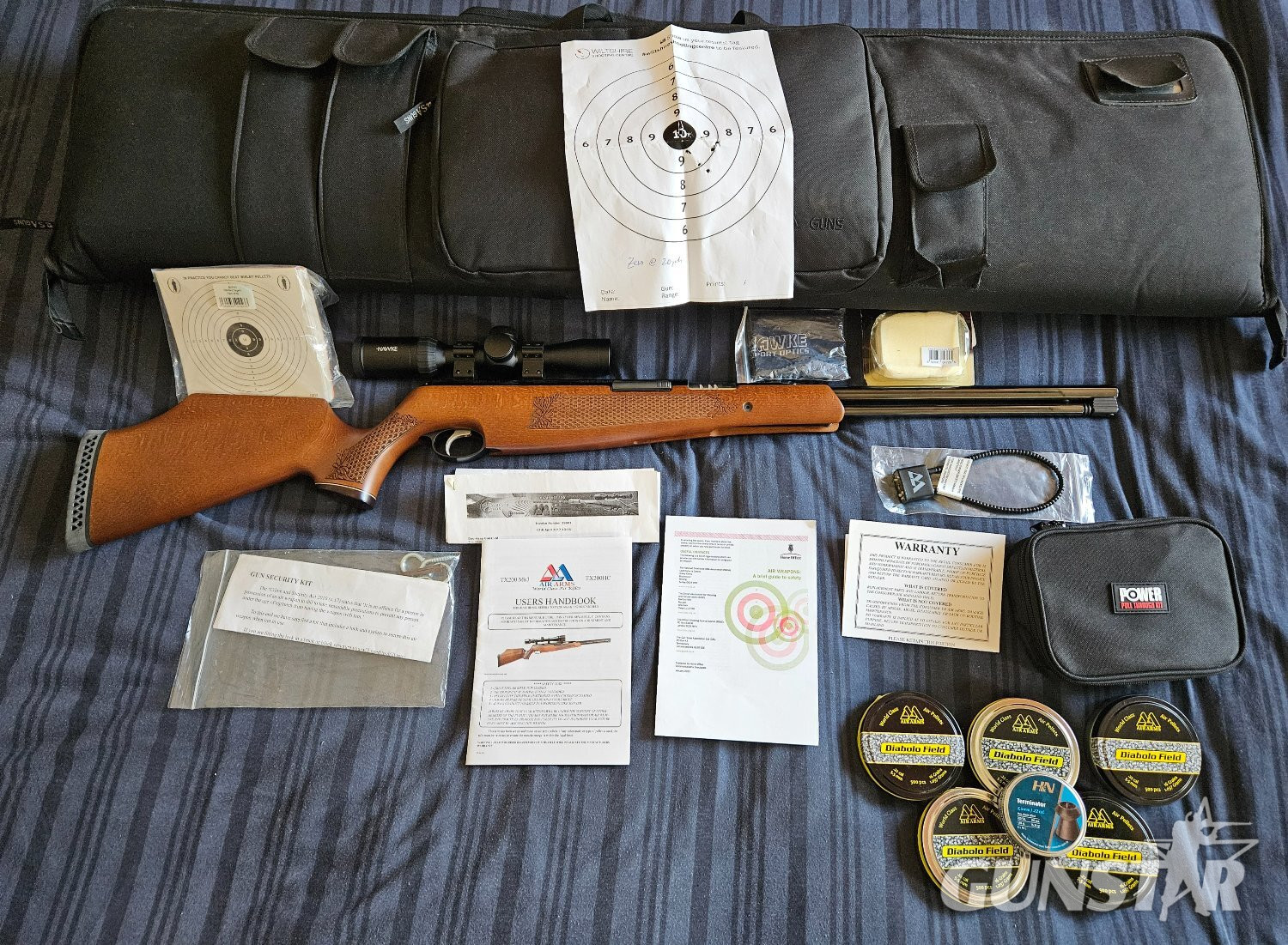 {CATEGORY} - Air Arms TX200 MK3 .22 Beech Underlever – Complete Premium Kit with Hawke Scope & Accessories TX200 MK3 .22 beech Underlever .22 in 