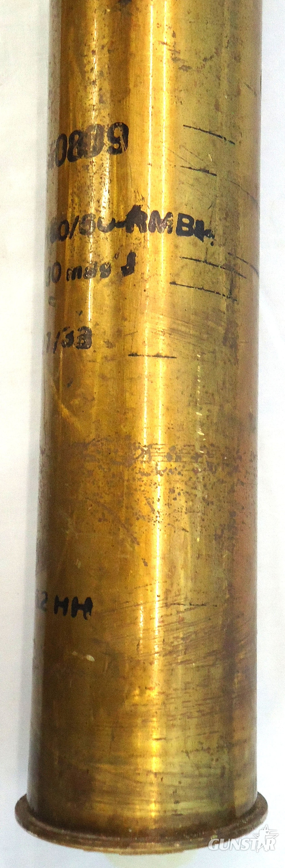 {CATEGORY} - DEACTIVATED INERT. WW2 German Tiger 1 Tank, Unfired 88mm (88 x 571R) PzGr 39 (APCBCHE/T) Armour Piercing Capped Ballistic Capped High Explosive/Trace Round (PzGr.39) Round for the 88mm Tiger 1 KWK 36 tank gun and the Flak 18 Guns. O 2415 DEACTIVATED INERT. WW2 German Tiger 1 Tank, Unfired 88mm (88 x 571R) PzGr 39 (APCBCHE/T) Armour Piercing Capped Ballistic Capped High Explosive/Trace Round (PzGr.39) Round for the 88mm Tiger 1 KWK 36 tank gun and the Flak 18 Guns. O 2415 Various Other Ammunition in 