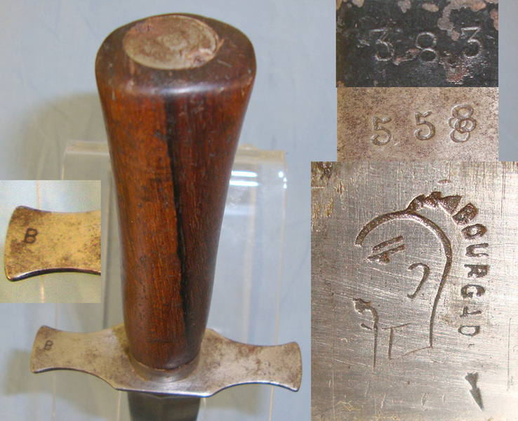 WW1 French Model 1916 ‘Abourgad’ (Variant of \"The Avenger of 1870\") Fighting Knife & Scabbard Dagger