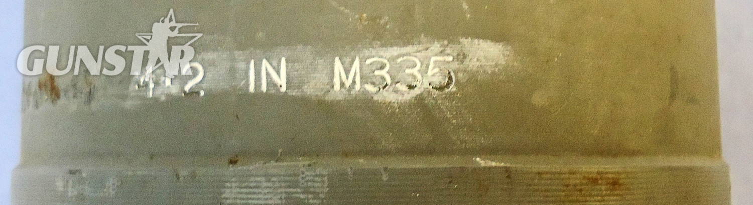 {CATEGORY} - INERT DEACTIVATED. Unfired, American, Korean War Era, 1947, 4.2 Inch M335 Illumination Mortar & Fuze. - O 2068 INERT DEACTIVATED. Unfired, American, Korean War Era, 1947, 4.2 Inch M335 Illumination Mortar & Fuze. - O 2068  Other Ammunition