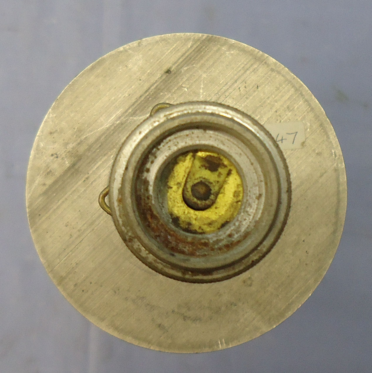 {CATEGORY} - INERT DEACTIVATED. Unfired, American, Korean War Era, 1947, 4.2 Inch M335 Illumination Mortar & Fuze. - O 2068 INERT DEACTIVATED. Unfired, American, Korean War Era, 1947, 4.2 Inch M335 Illumination Mortar & Fuze. - O 2068  Other Ammunition in 