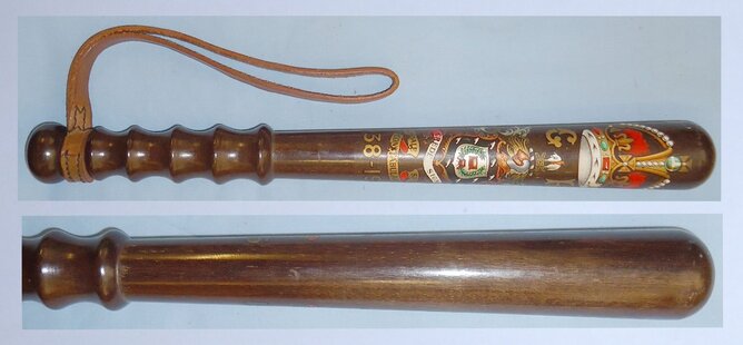 WWII 1938-1945 George V Rochdale Police Special Constable's Presentation Lignum Vitae Hard Wood Truncheon. Sn 22020 WWII 1938-1945 George V Rochdale Police Special Constable's Presentation Lignum Vitae Hard Wood Truncheon. Sn 22020  Antique & Militaria