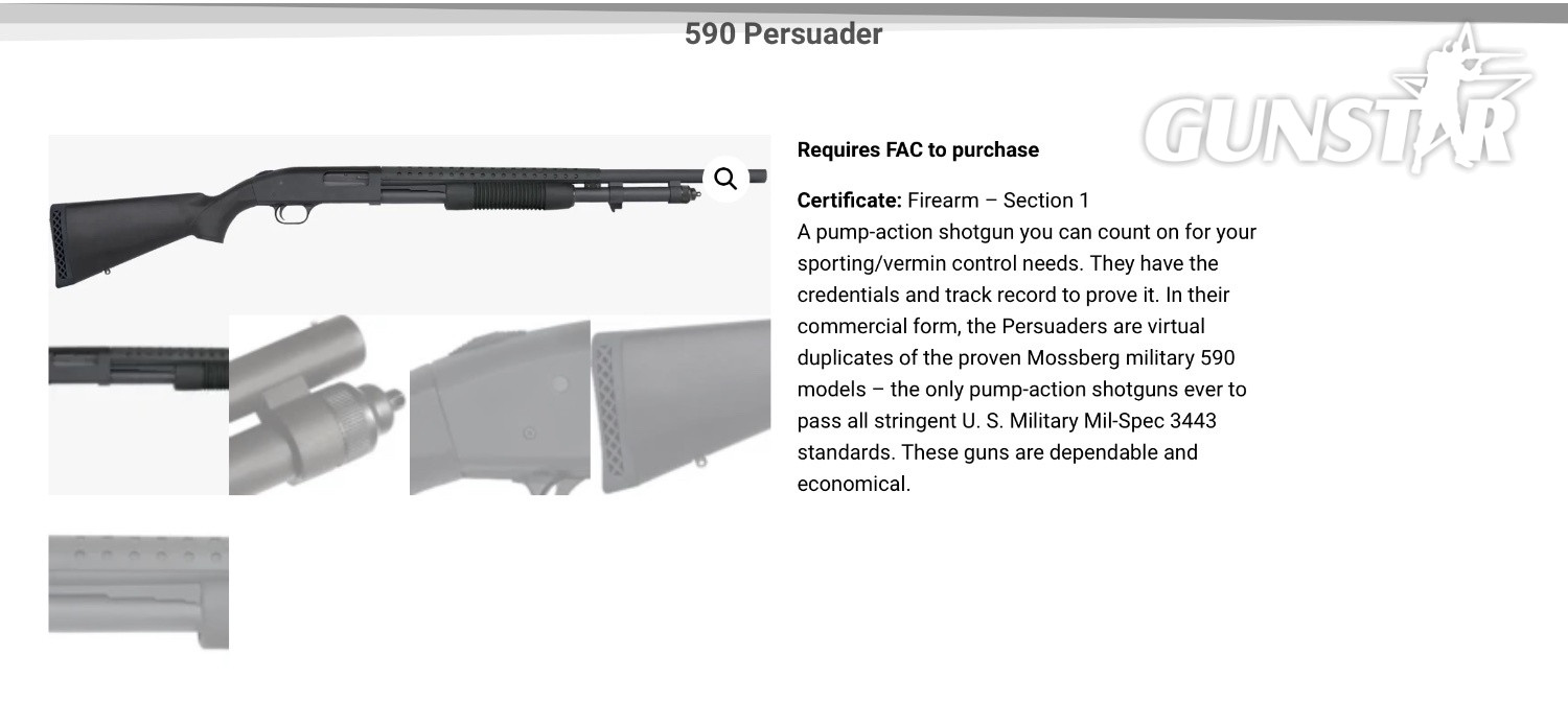 Mossberg 590 Persuader Pump Action 12 Bore/gauge