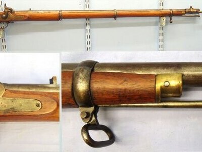 Tower Tower, 1858 Dated, India Issue 3 Band .586” Smoothbore Percussion Musket. Sn - 21443 Single Shot None Rifle