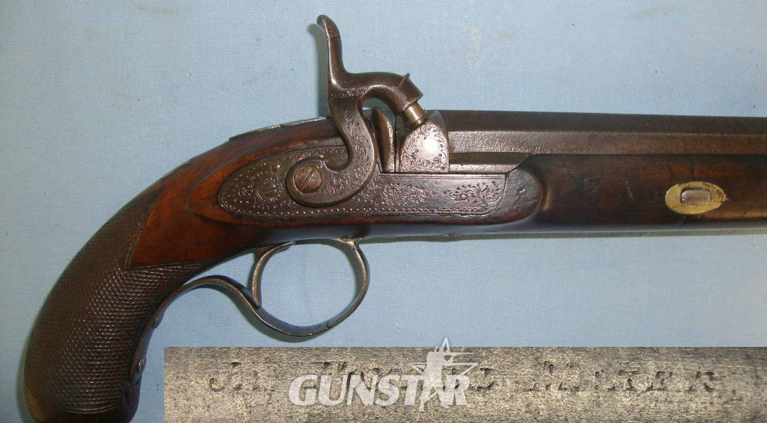 MINT BORE**C1830 English Foxall Percussion 15 Bore Traveling Pistol With Octagonal Barrel. Sn 22536 16 Bore/gauge Muzzleloader