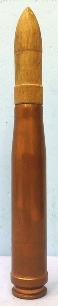 INERT DEACTIVATED. German, WW2, 1939 Dated, 20mm Soluthern (20x138B) (Flak 30 & 38) Wooden Bulleted Blank Round. - O 1930 INERT DEACTIVATED. German, WW2, 1939 Dated, 20mm Soluthern (20x138B) (Flak 30 & 38) Wooden Bulleted Blank Round. - O 1930  Other Ammunition - {CATEGORY} in 