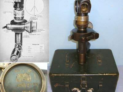 Transit Cased Inter War & WW2 Era German Wehrmacht Hensoldt Wetzlar Rundblickfehrnrohr 32, Rbl.F. 32 4 x Magnification Panoramic Optical Gun Sight.  Sight & Optic