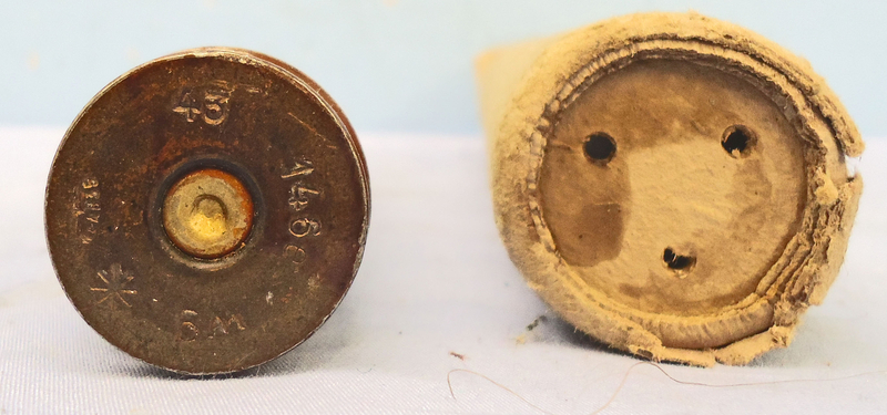 INERT DEACTIVATED. German, WW2, 1943 Dated, 20mm Soluthern (20x138B) (Flak 30 & 38) Armour Piercing/Trace Round & Cardboard Transit Tube. - O 1931 INERT DEACTIVATED. German, WW2, 1943 Dated, 20mm Soluthern (20x138B) (Flak 30 & 38) Armour Piercing/Trace Round & Cardboard Transit Tube. - O 1931  Other Ammunition