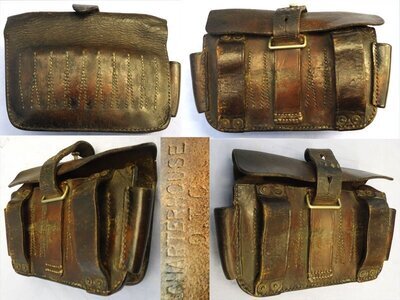 British, Pattern 1888 Slade Wallace Officers Private Purchase Brown Leather .303 Ammunition Pouch stamped to Charterhouse Officers Training College. - MISC 1015 British, Pattern 1888 Slade Wallace Officers Private Purchase Brown Leather .303 Ammunition Pouch stamped to Charterhouse Officers Training College. - MISC 1015 Antique & Militaria