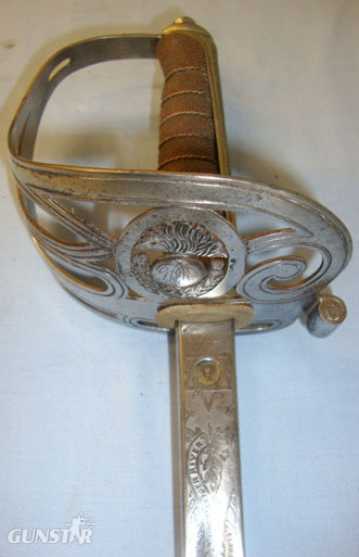 ‘E. Smith 5 Boyle St, Saville Row W’ (London)Edwardian/ WW1 Era Kings Crown Gren Sword