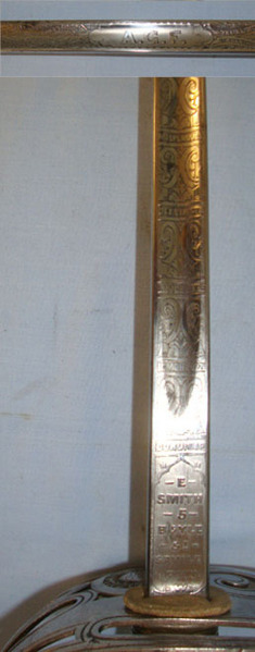  ‘E. Smith 5 Boyle St, Saville Row W’ (London)Edwardian/ WW1 Era Kings Crown Gren Sword