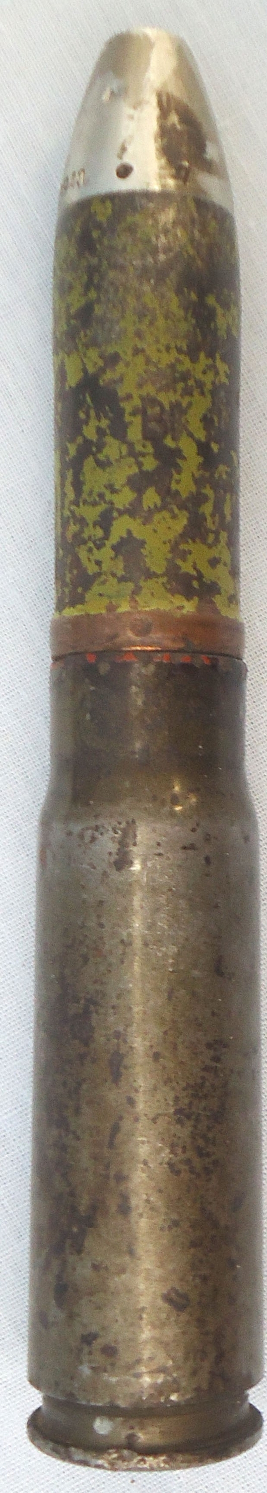  INERT DEACTIVATED. WW2 INERT German 1944 Dated 20 mm MK151/20 (20x82) HE (High Explosive) Cannon Round. - O 2009 INERT DEACTIVATED. WW2 INERT German 1944 Dated 20 mm MK151/20 (20x82) HE (High Explosive) Cannon Round. - O 2009  Other Ammunition