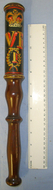 Victorian British Lignum Vitae Tropical Hard Wood Baluster Tipstaff / Truncheon With Hand Painted Decoration Crown V.R. (Victoria Regina)Royal Cypher, ‘1’ & ‘A*L Above D’  Antique & Militaria