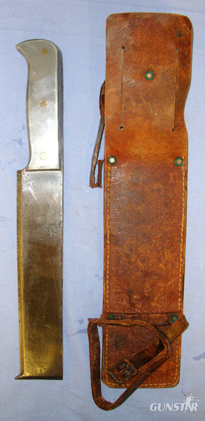  RARE**WW2 Australian WD & USAF Air Crew Jungle Survival Machete/ Fighting Knife With Alloy Handle & Steel Blade By East Brothers Sydney Australia & Correct Original WD 1944 Leather Scabbard By Goldseal Sydney With Straps For Leg & Belt Carry. Other Blade
