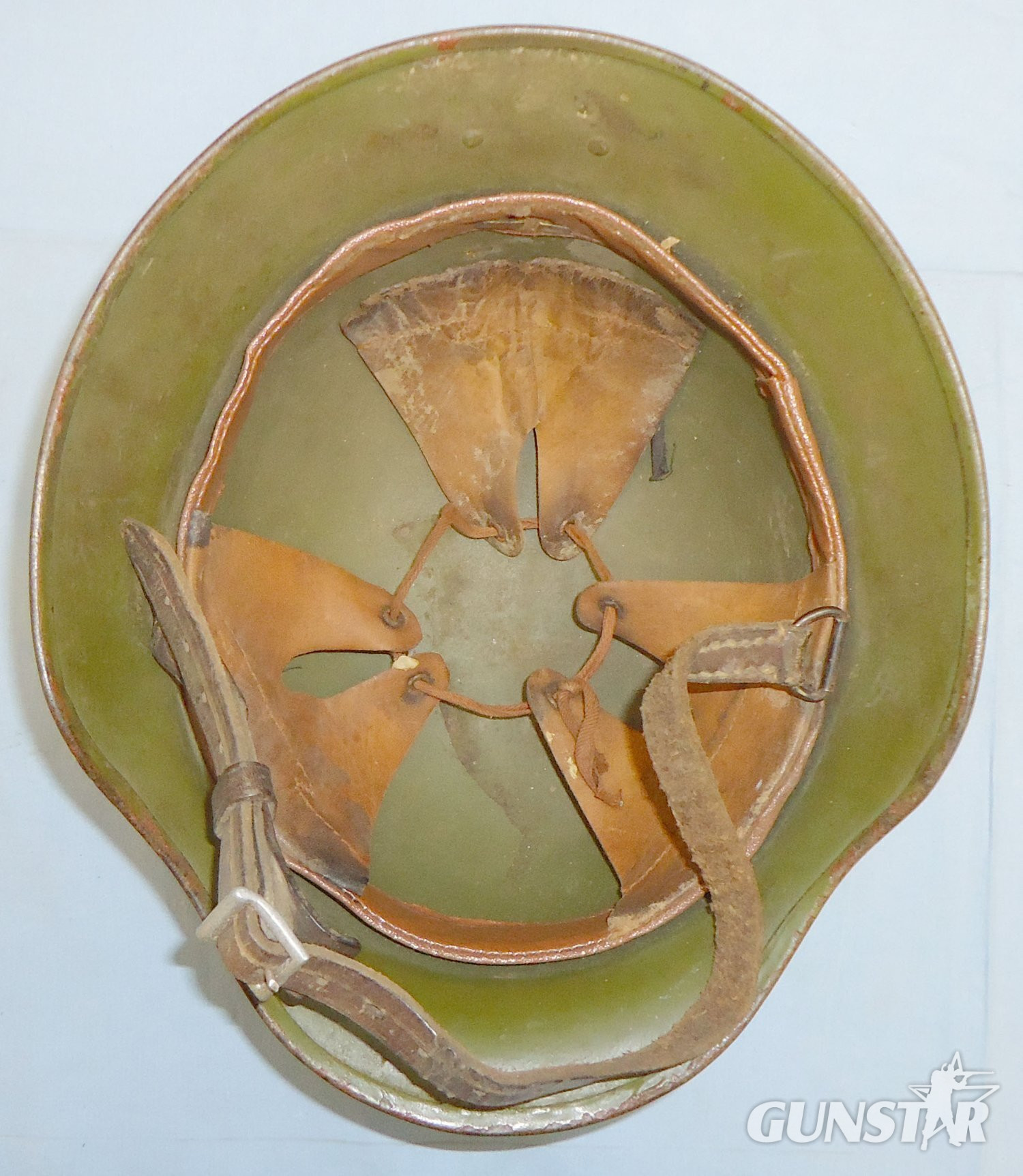  Scarce* WWII Hungarian M38 Steel Combat Helmet with Original Liner. 22309. Scarce* WWII Hungarian M38 Steel Combat Helmet with Original Liner. 22309.  Antique & Militaria