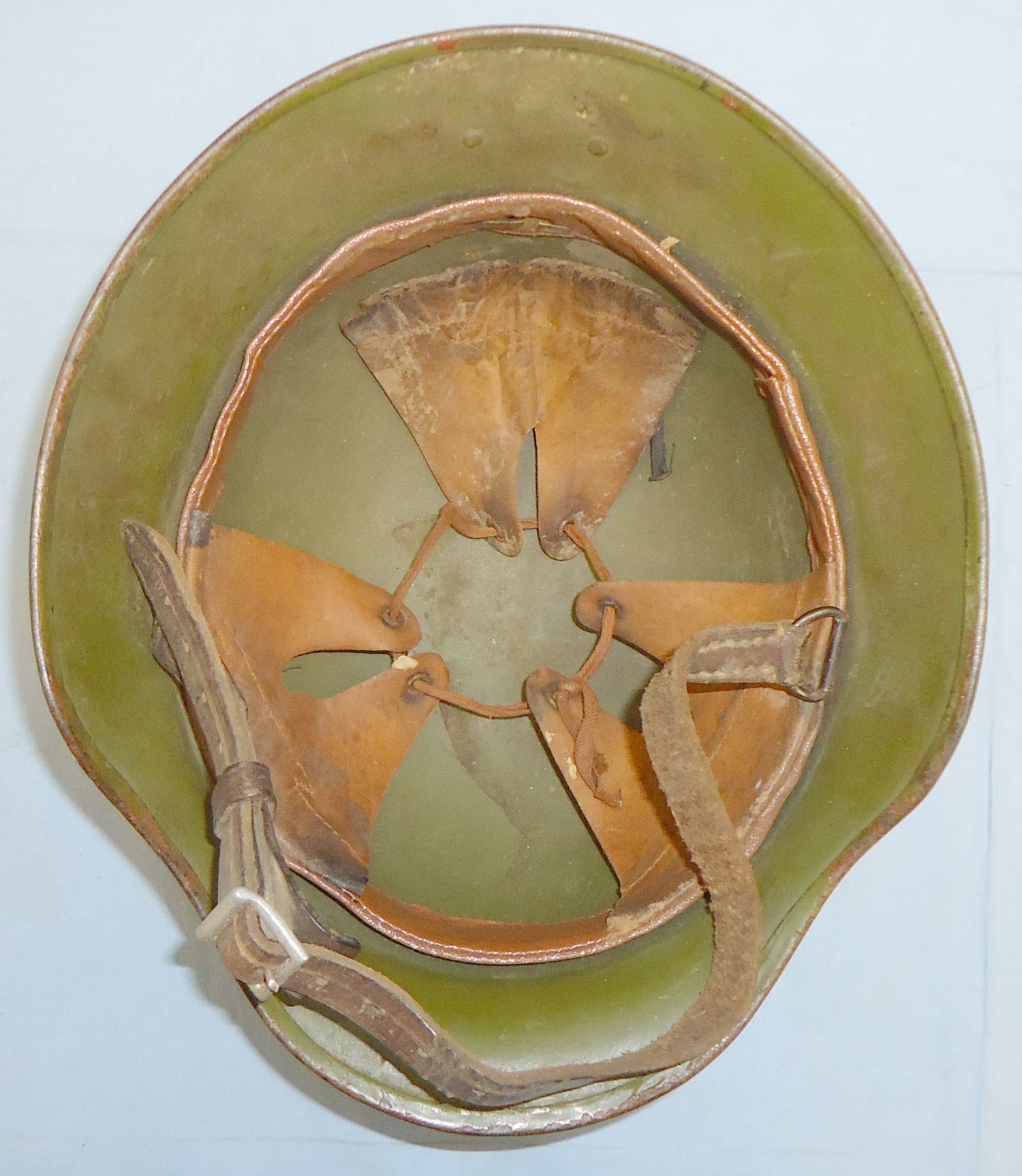  Scarce* WWII Hungarian M38 Steel Combat Helmet with Original Liner. 22309. Scarce* WWII Hungarian M38 Steel Combat Helmet with Original Liner. 22309.  Antique & Militaria