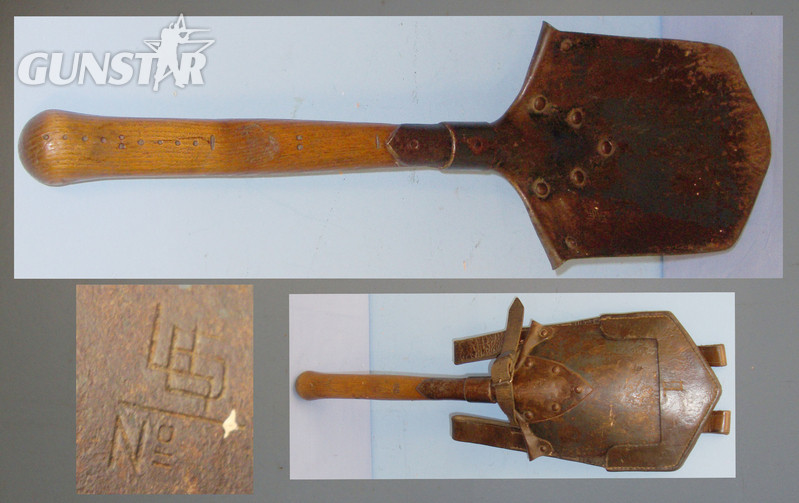  As Found* WW1 1915 Dated German Army Entrenching Spade Tool / Trench Fighting Weapon With 1916 Leather Carrier / Frog. 20028. As Found* WW1 1915 Dated German Army Entrenching Spade Tool / Trench Fighting Weapon With 1916 Leather Carrier / Frog. 20028. Other Accessory