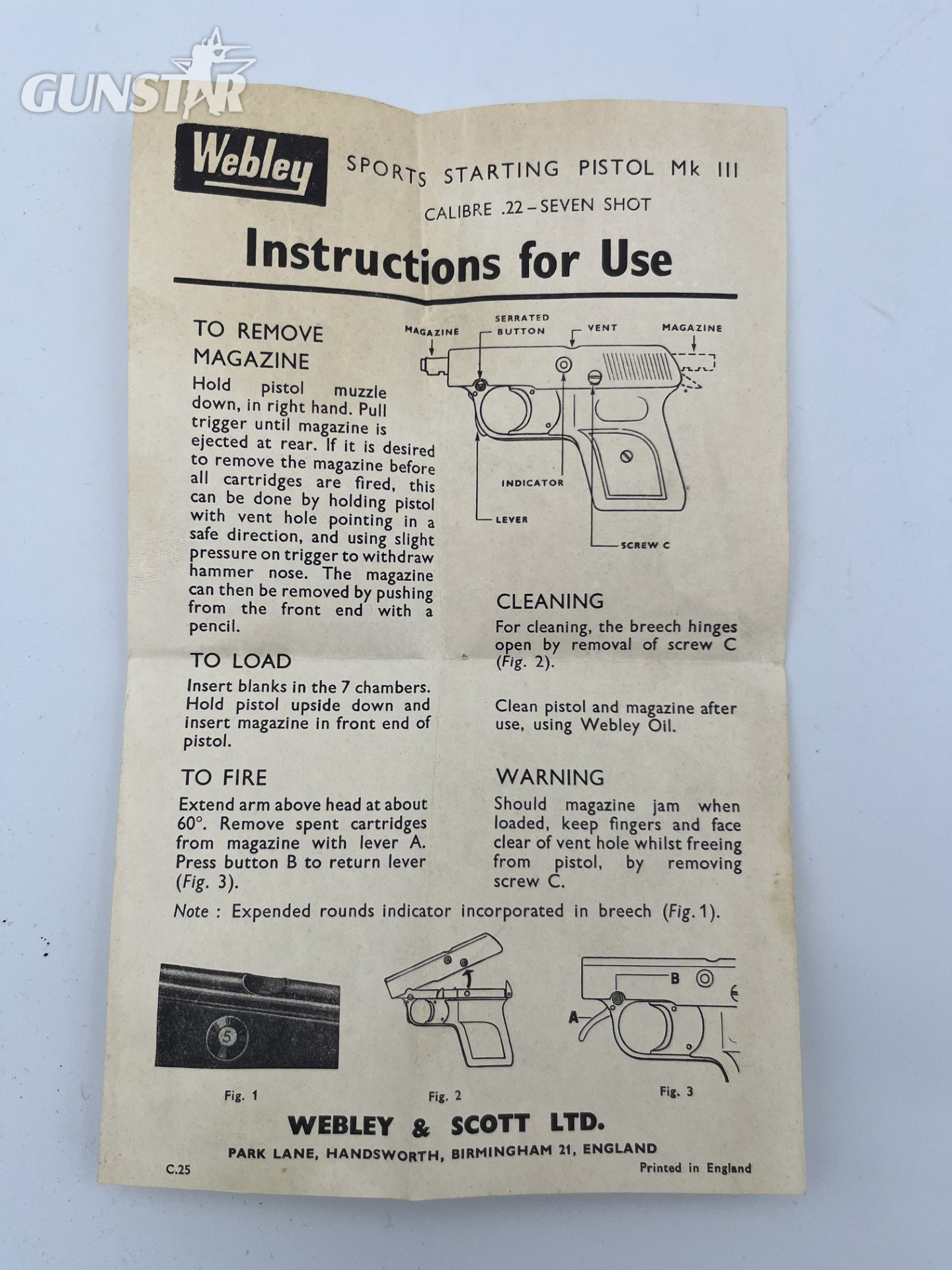 Webley / Webley & Scott 6 mm Starter Gun - {CATEGORY} in 