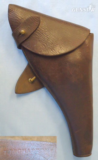 British Sam Browne Holster By T THOMASSON For Webley & Enfield MK VI .455" Calib Sam Browne Holster By T THOMASSON For Webley & Enfield MK VI .455" Calibre Servi Care & Storage in 