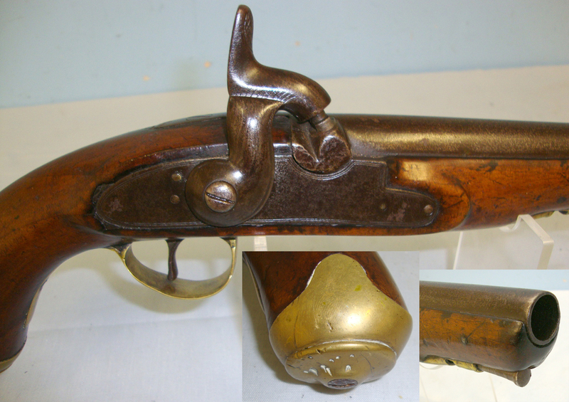 C1840 British Yeomanry 15 Bore Muzzle Loading Percussion Holster Pistol With Steel Ram Rod None Muzzleloader