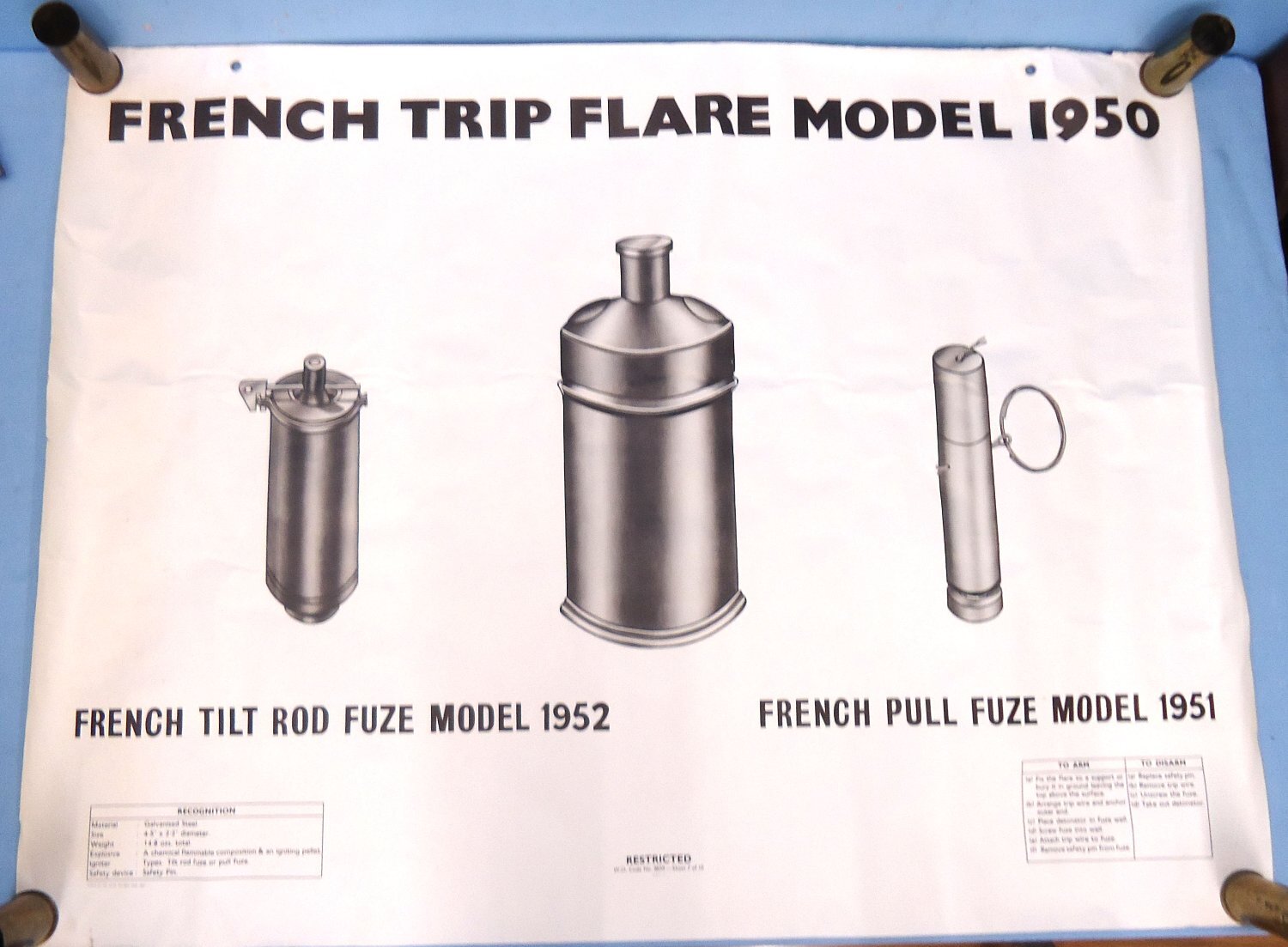 British, Vietnam War Era, 4 Wall Diagrams of French Munitions. - MISC 834 British, Vietnam War Era, 4 Wall Diagrams of French Munitions. - MISC 834 Antique & Militaria - {CATEGORY} in 