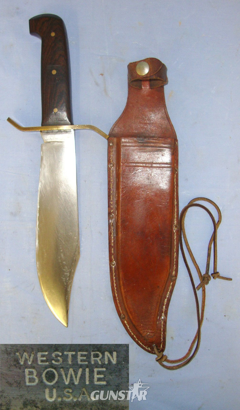 VERY RARE**WW2 Vietnam Era U.S. Special Forces Western Cutlery USA (‘W 49 F’) Combat / Survival Bowie Knife With Correct Rose Wood Grips & Correct Scabbard. ED 3002 Knive in 